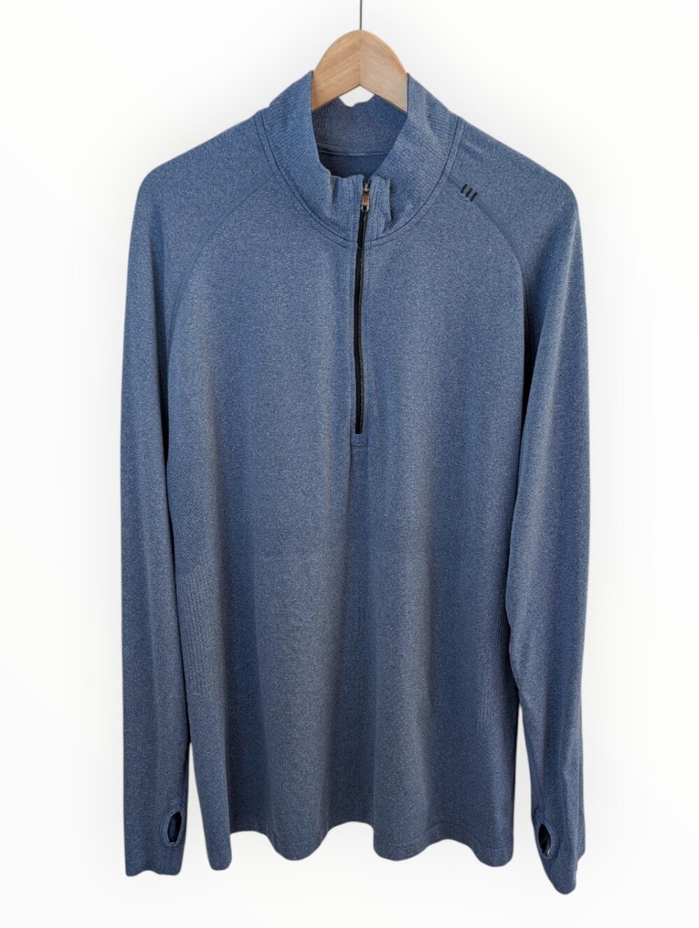 Lululemon Men's Metal Vent Tech 1/2 Zip Heather Blue XXL